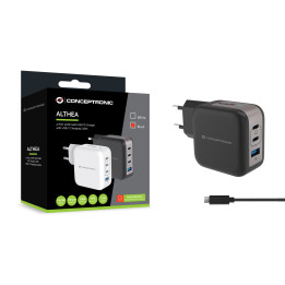 Conceptronic ALTHEA18B carregador de dispositivos móveis Universal Preto AC Carregamento rápido Interior