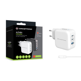 Conceptronic ALTHEA18W carregador de dispositivos móveis Universal Branco AC Carregamento rápido Interior