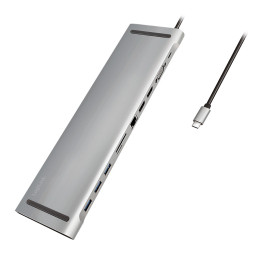 LogiLink UA0373 base & duplicador de portas Com fios USB 3.2 Gen 1 (3.1 Gen 1) Type-C Alumínio