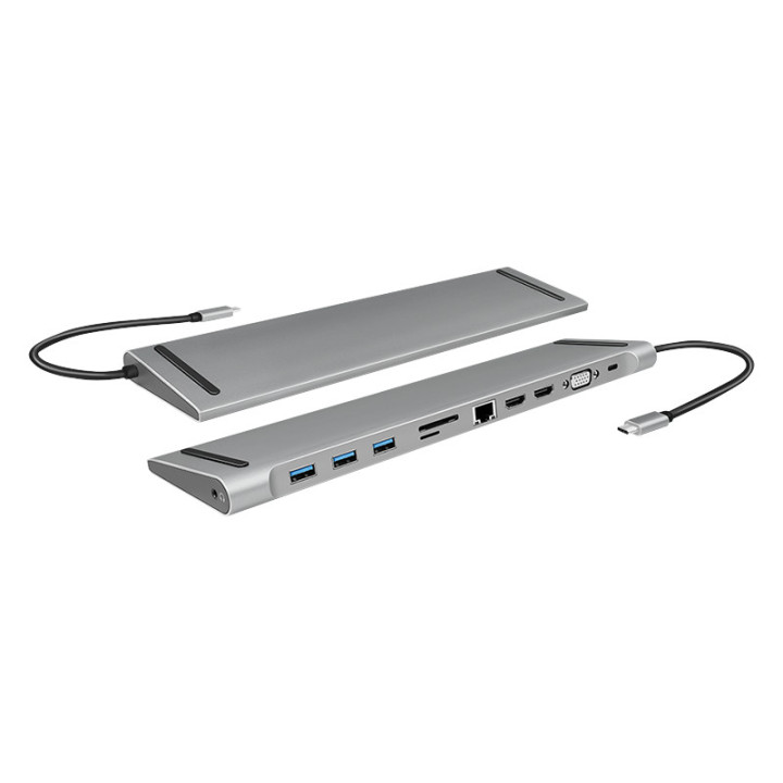 LogiLink UA0373 base & duplicador de portas Com fios USB 3.2 Gen 1 (3.1 Gen 1) Type-C Alumínio