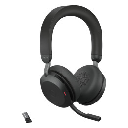 Jabra Evolve2 75 Auscultadores Sem fios Fita de cabeça Escritório Call center Bluetooth Preto