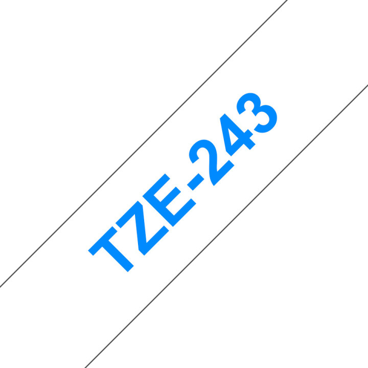 Brother TZE-243 etiquetadora Azul sobre branco