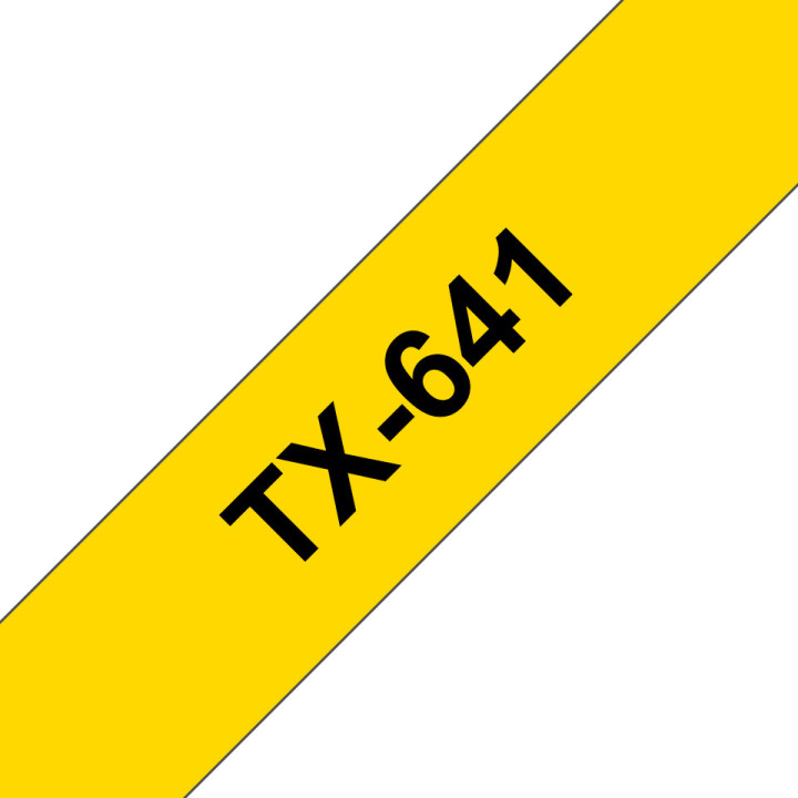 Brother TX-641 etiquetadora Preto sobre amarelo