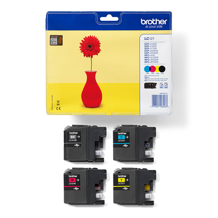 Brother LC121VALBP tinteiro 4 unidade(s) Original Preto, Ciano, Magenta, Amarelo