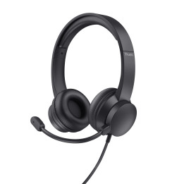 Trust HS-150 Auscultadores Com fios Fita de cabeça Escritório Call center Preto