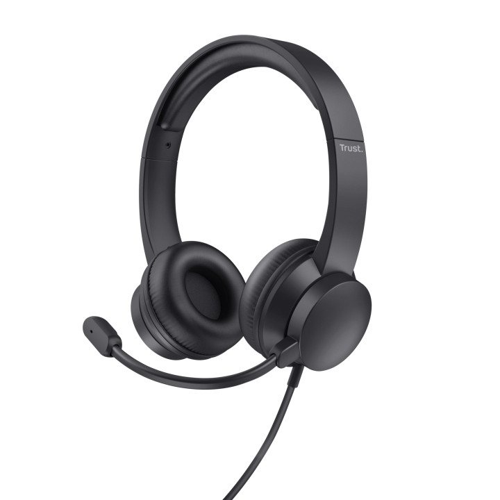 Trust HS-150 Auscultadores Com fios Fita de cabeça Escritório Call center Preto