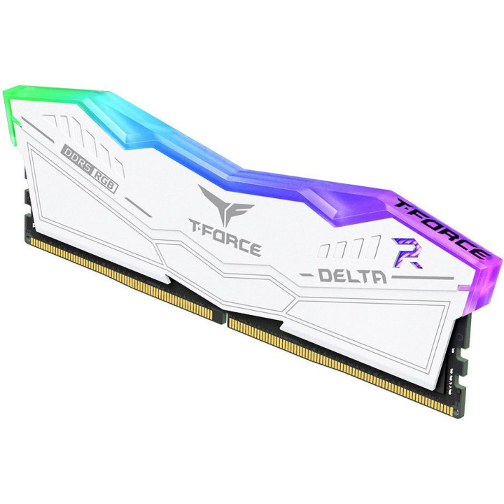 Memória Team Group Kit 32GB (2 x 16GB) DDR5 6400MHz Delta RGB Branco CL32