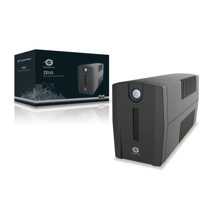 Conceptronic ZEUS01ES UPS Linha interativa 0,65 kVA 360 W 2 tomada(s) CA