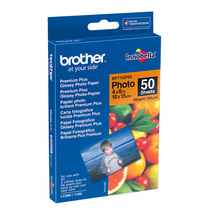 Brother BP-71GP50 papel fotográfico Branco