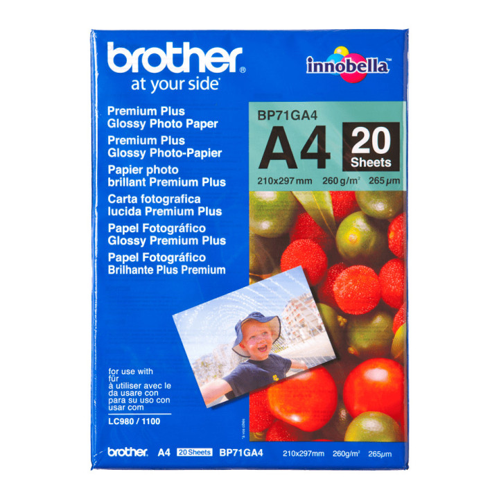 Brother BP-71GA4 papel fotográfico A4 Azul, Vermelho