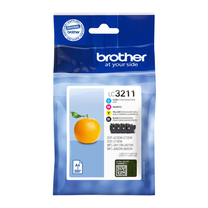 Brother LC3211VAL tinteiro 4 unidade(s) Original Rendimento padrão Preto, Ciano, Magenta, Amarelo