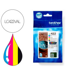 Tinteiro Original Brother LC422VAL 4 unidades Preto, Ciano, Magenta,