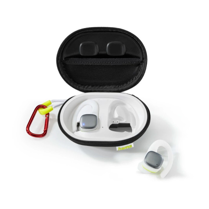 Hama Spirit Athletics Auscultadores True Wireless Stereo (TWS) Gancho de orelha Desportos Bluetooth Branco, Amarelo