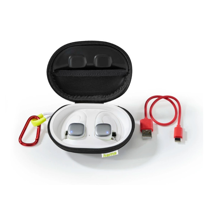 Hama Spirit Athletics Auscultadores True Wireless Stereo (TWS) Gancho de orelha Desportos Bluetooth Branco, Amarelo