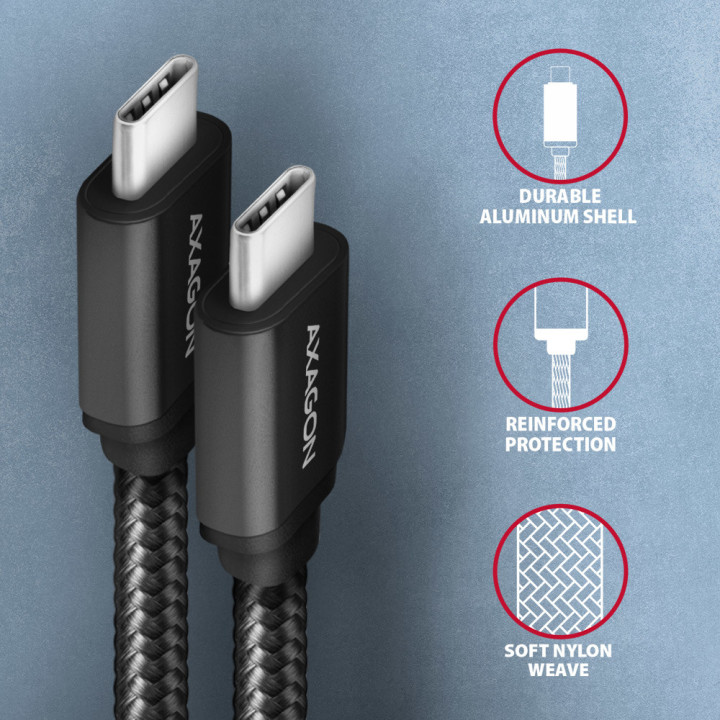 Axagon BUCM3-CM30AB cabo USB USB 2.0 3 m USB C Preto