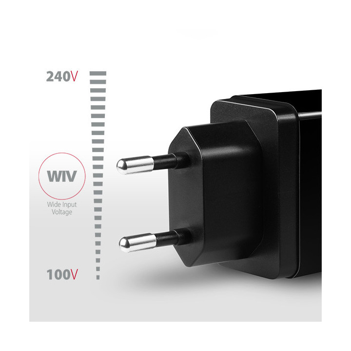 Axagon ACU-QC19 carregador de dispositivos móveis Telemóvel, Power bank, Smartphone, Tablet, Universal Preto AC Carregamento