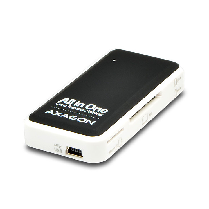 Axagon CRE-X1 leitor de cartões USB 2.0 Preto, Branco