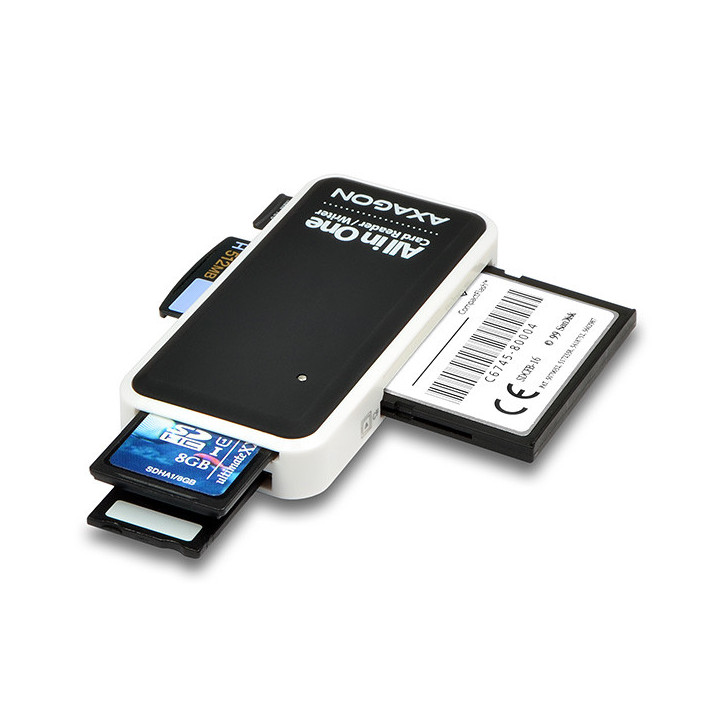 Axagon CRE-X1 leitor de cartões USB 2.0 Preto, Branco