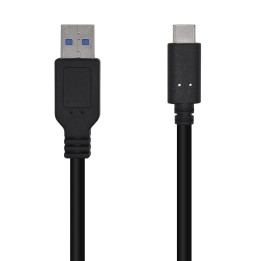 AISENS A107-0450 cabo USB USB 3.2 Gen 2 (3.1 Gen 2) 1,5 m USB A USB C Preto