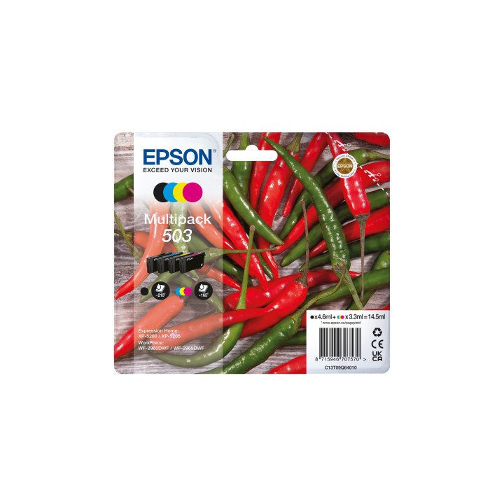 Epson 503 tinteiro 4 unidade(s) Original Rendimento padrão Preto, Ciano, Magenta, Amarelo