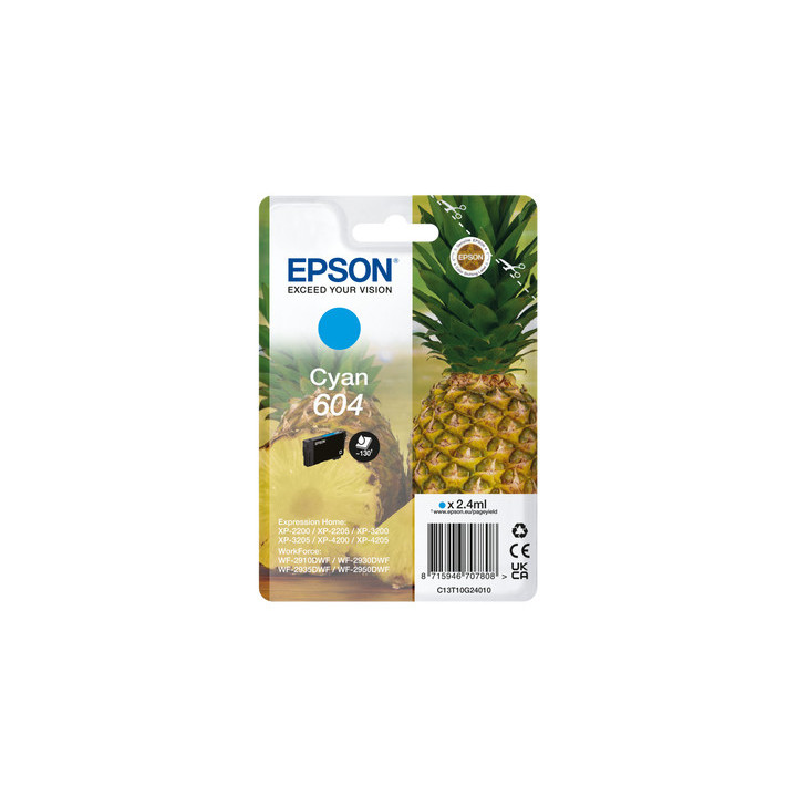 Epson 604 tinteiro 1 unidade(s) Original Rendimento padrão Ciano