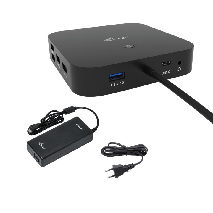 i-tec C31HDMIDPDOCKPD100 base & duplicador de portas Com fios USB 3.2 Gen 1 (3.1 Gen 1) Type-C Preto