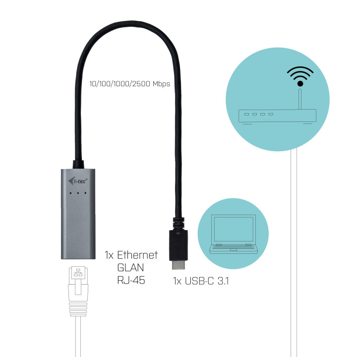 i-tec Metal C31METAL25LAN cartão de rede Ethernet 2500 Mbit s