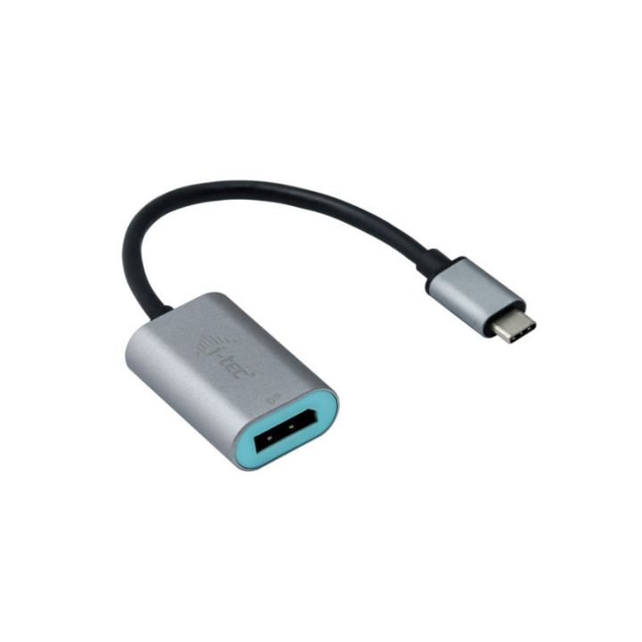 i-tec Metal C31METALDP60HZ adaptador de cabo de vídeo 0,15 m USB Type-C Display Port Cinzento, Turquesa