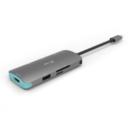 i-tec Metal C31NANODOCKPD base & duplicador de portas Com fios USB 3.2 Gen 1 (3.1 Gen 1) Type-C Prateado, Turquesa