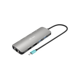 i-tec C31NANOHDM2DOCPD base & duplicador de portas Com fios USB 3.2 Gen 1 (3.1 Gen 1) Type-C Prateado