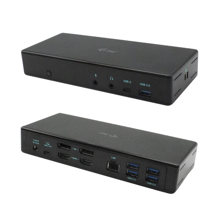 i-tec C31QUATTRODOCKPD base & duplicador de portas Com fios USB 3.2 Gen 1 (3.1 Gen 1) Type-C Preto