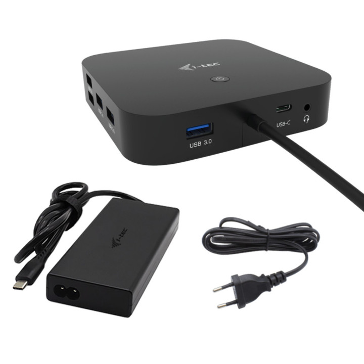 i-tec C31TRI4KDPDPRO100 base & duplicador de portas Com fios USB 3.2 Gen 1 (3.1 Gen 1) Type-C Preto