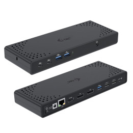 i-tec C31TRIPLE4KDOCKPD base & duplicador de portas Com fios USB 3.2 Gen 1 (3.1 Gen 1) Type-C Preto