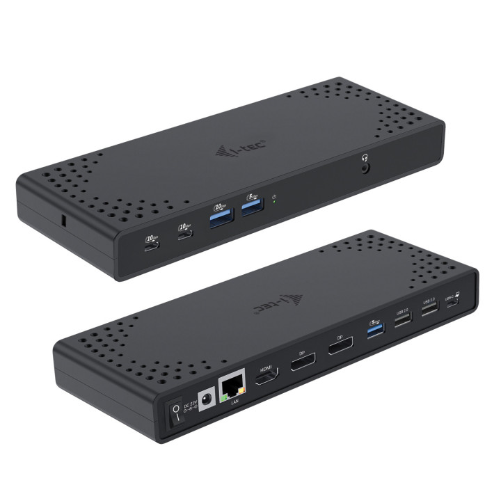 i-tec C31TRIPLE4KDOCKPD base & duplicador de portas Com fios USB 3.2 Gen 1 (3.1 Gen 1) Type-C Preto