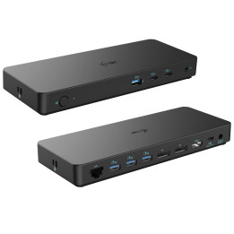 i-tec C31TRIPLEDOCKPDPRO2 base & duplicador de portas Com fios USB 3.2 Gen 1 (3.1 Gen 1) Type-C Preto