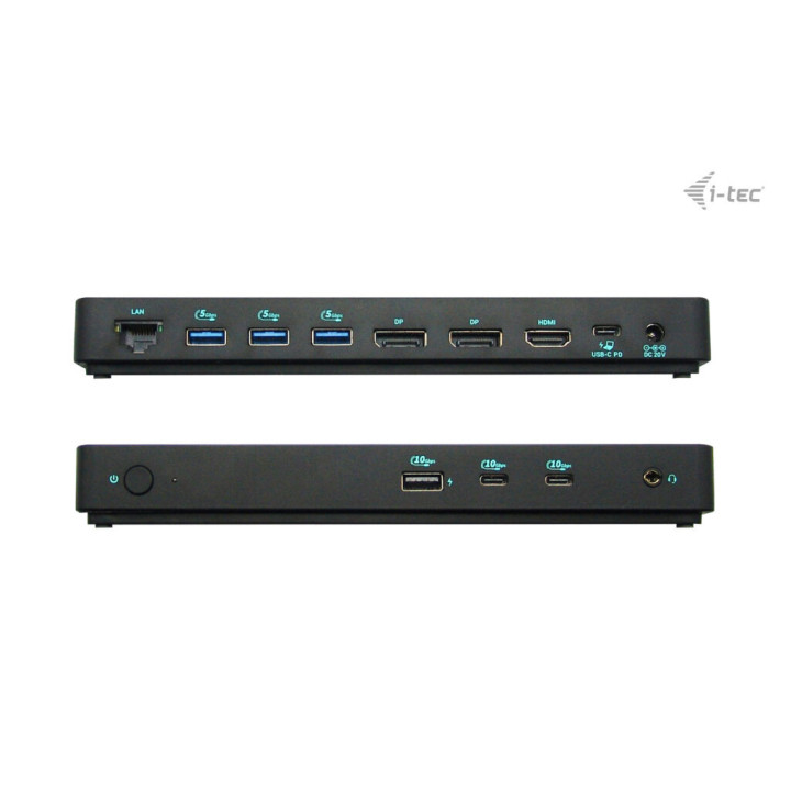 i-tec C31TRIPLEDOCKPDPRO2 base & duplicador de portas Com fios USB 3.2 Gen 1 (3.1 Gen 1) Type-C Preto