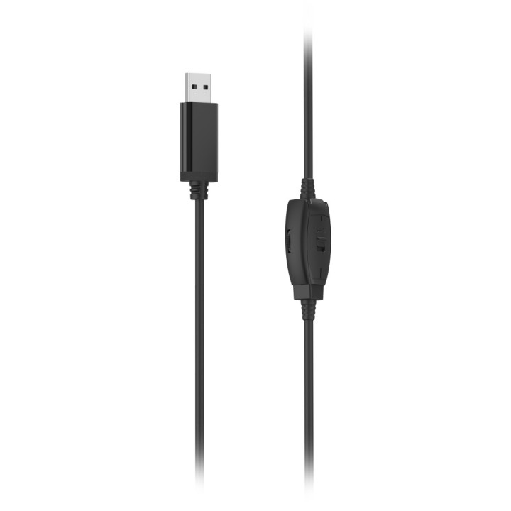 Hama HS-USB250 V2 Auscultadores Com fios Fita de cabeça Escritório Call center USB Type-A Preto