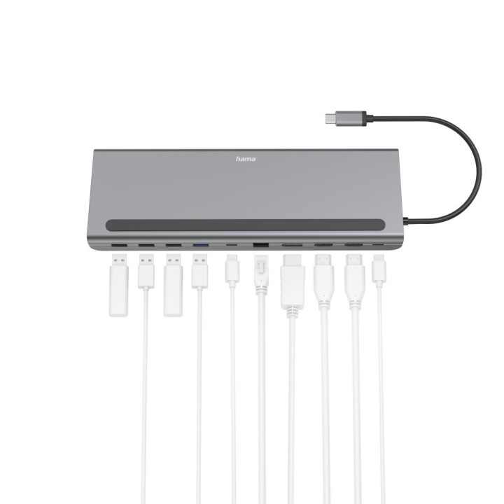 Hama 00200100 base & duplicador de portas USB 3.2 Gen 1 (3.1 Gen 1) Type-C Antracite