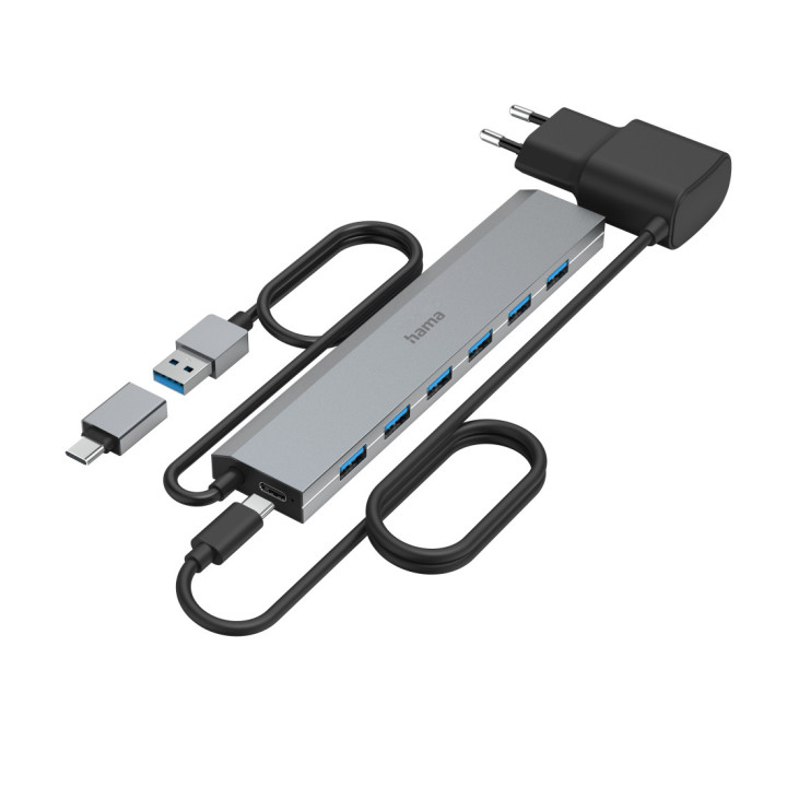 Hama 00200137 hub de interface USB 3.2 Gen 1 (3.1 Gen 1) Type-A + Type-C 5000 Mbit s Antracite