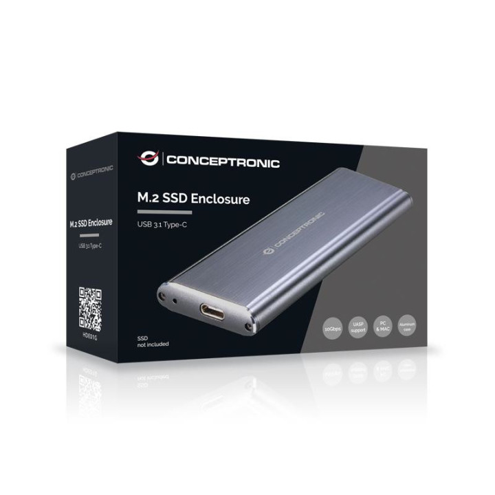 Conceptronic HDE01G Caixa para Discos Rígidos Compartimento SSD Cinzento M.2