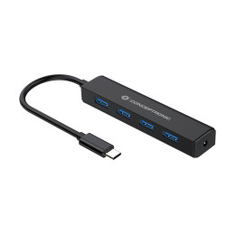 Conceptronic CTC4USB3 hub de interface USB 3.2 Gen 1 (3.1 Gen 1) Type-C 5000 Mbit s Preto