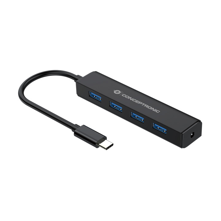 Conceptronic CTC4USB3 hub de interface USB 3.2 Gen 1 (3.1 Gen 1) Type-C 5000 Mbit s Preto