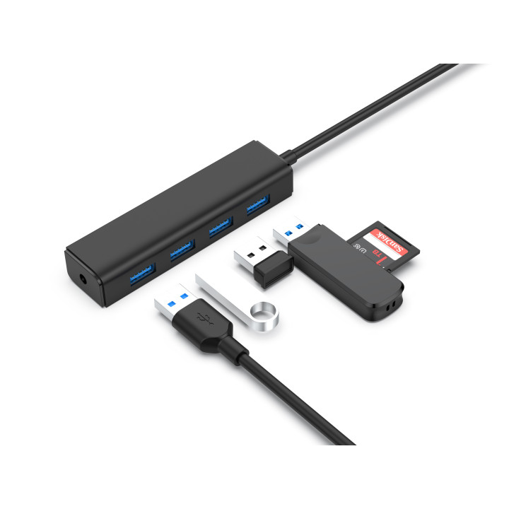 Conceptronic CTC4USB3 hub de interface USB 3.2 Gen 1 (3.1 Gen 1) Type-C 5000 Mbit s Preto