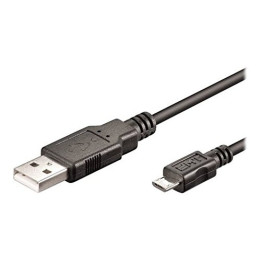Ewent EC1019 cabo USB USB 2.0 1 m Micro-USB A USB A Preto