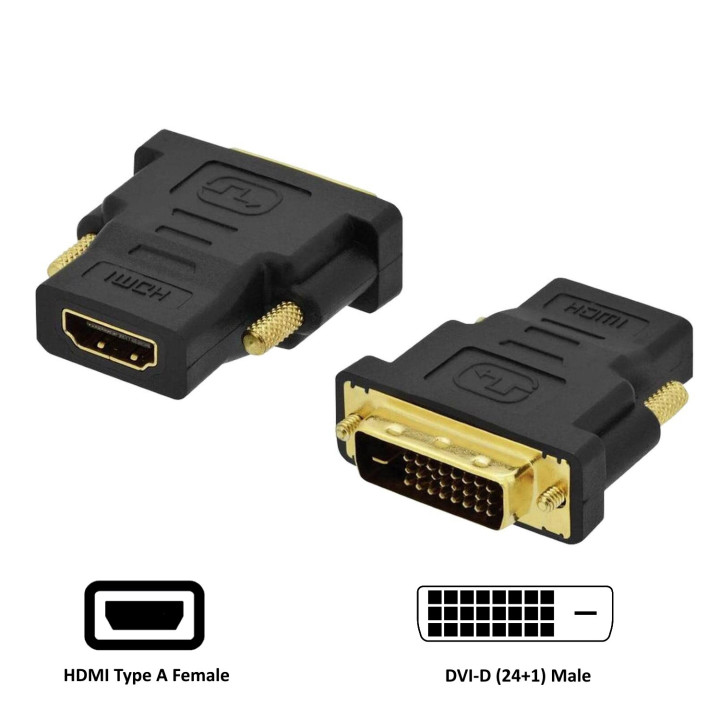 Ewent EC1371 adaptador para cabos DVI-D 24+1 HDMI Preto