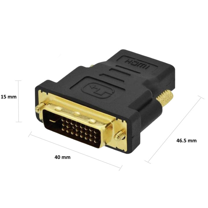 Ewent EC1371 adaptador para cabos DVI-D 24+1 HDMI Preto