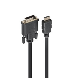 Ewent EC1350 adaptador de cabo de vídeo 2 m HDMI Type A (Standard) DVI-D Preto
