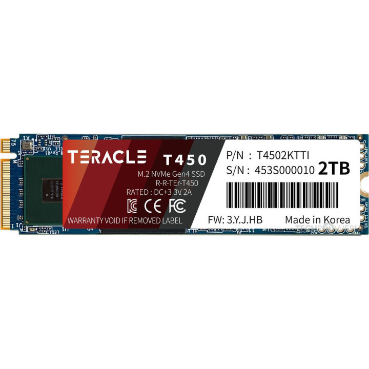 SSD Teracle T450 2TB M.2 PCIe NVMe Gen4 X4 R7400/W6400