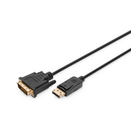 Digitus AK-340306-020-S adaptador de cabo de vídeo 2 m DisplayPort DVI-D Preto