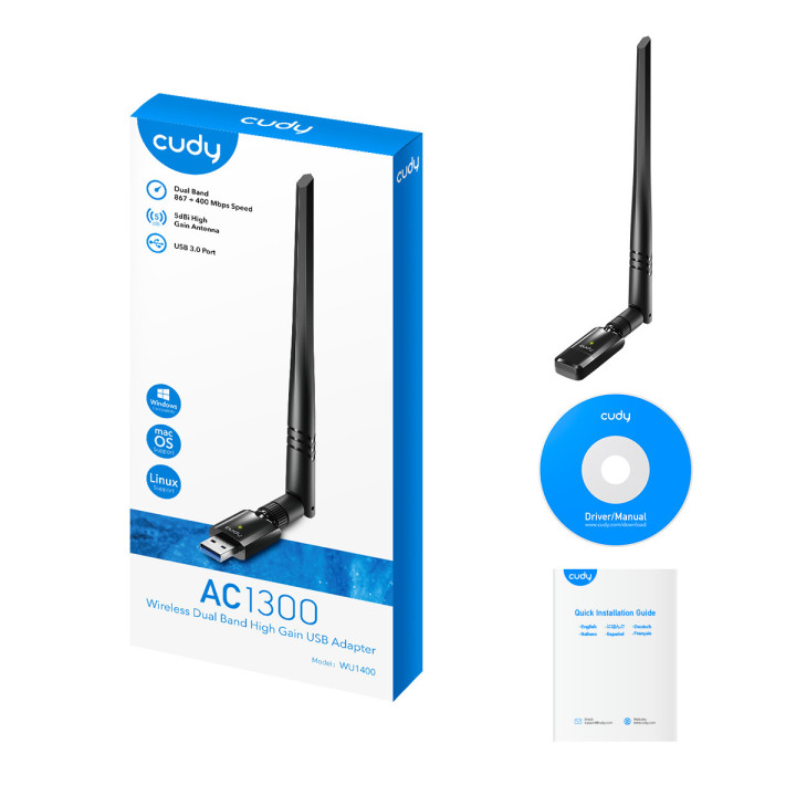Cudy WU1400 cartão de rede WLAN 867 Mbit s